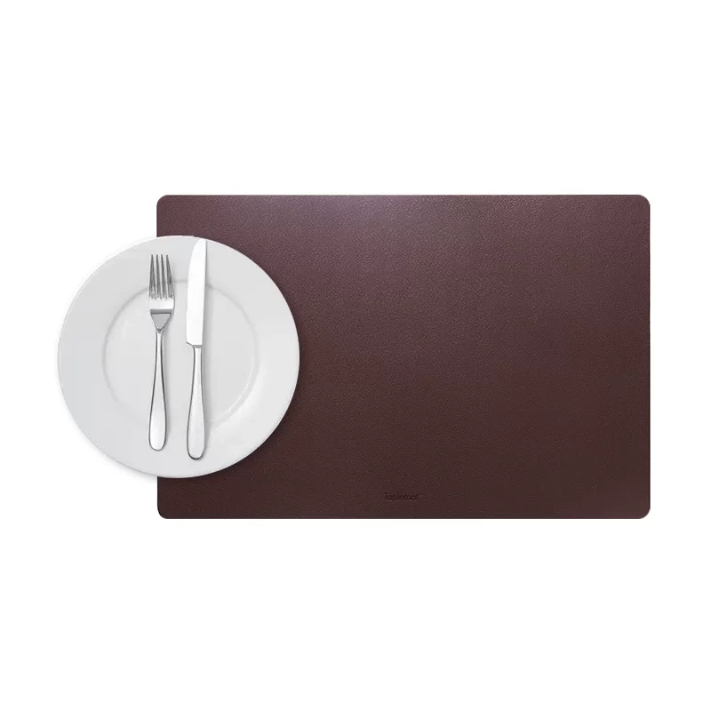 Taplemat Rectangular Leather-Texture Silicone Western Placemat